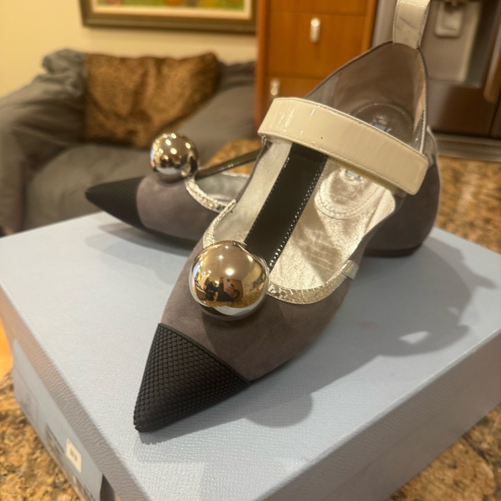 Prada flats ballerina shoes multicolor Sz 8.5 - Picture 3 of 16